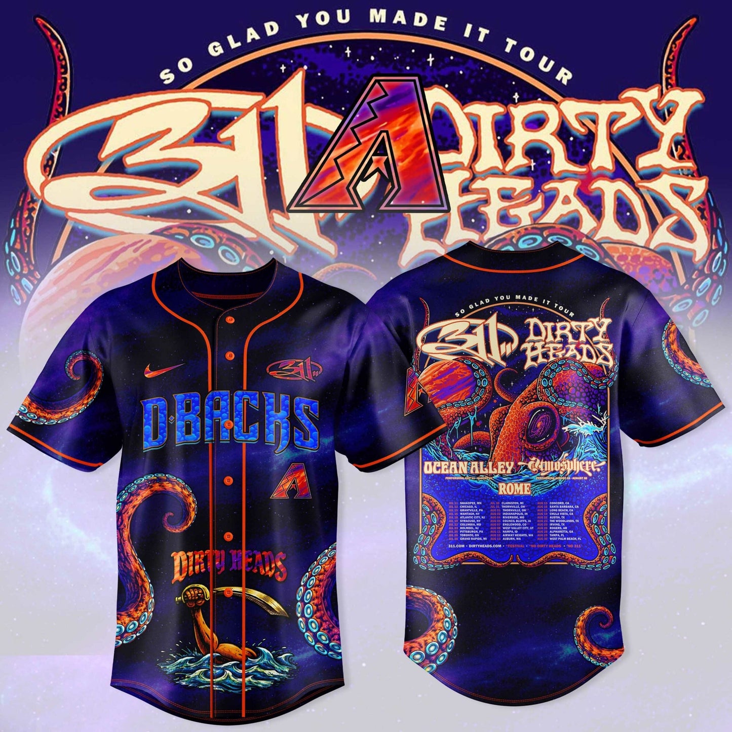 Limited Edition 311 x Dirty Heads Baseball Jersey