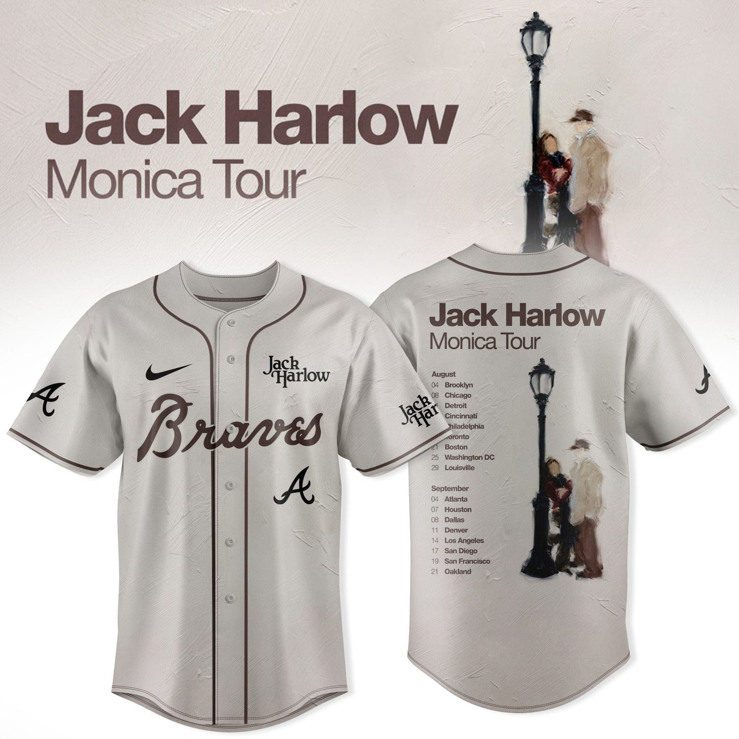 Atlanta Braves - Jack Harlow Monica Tour x Baseball Limited Jersey