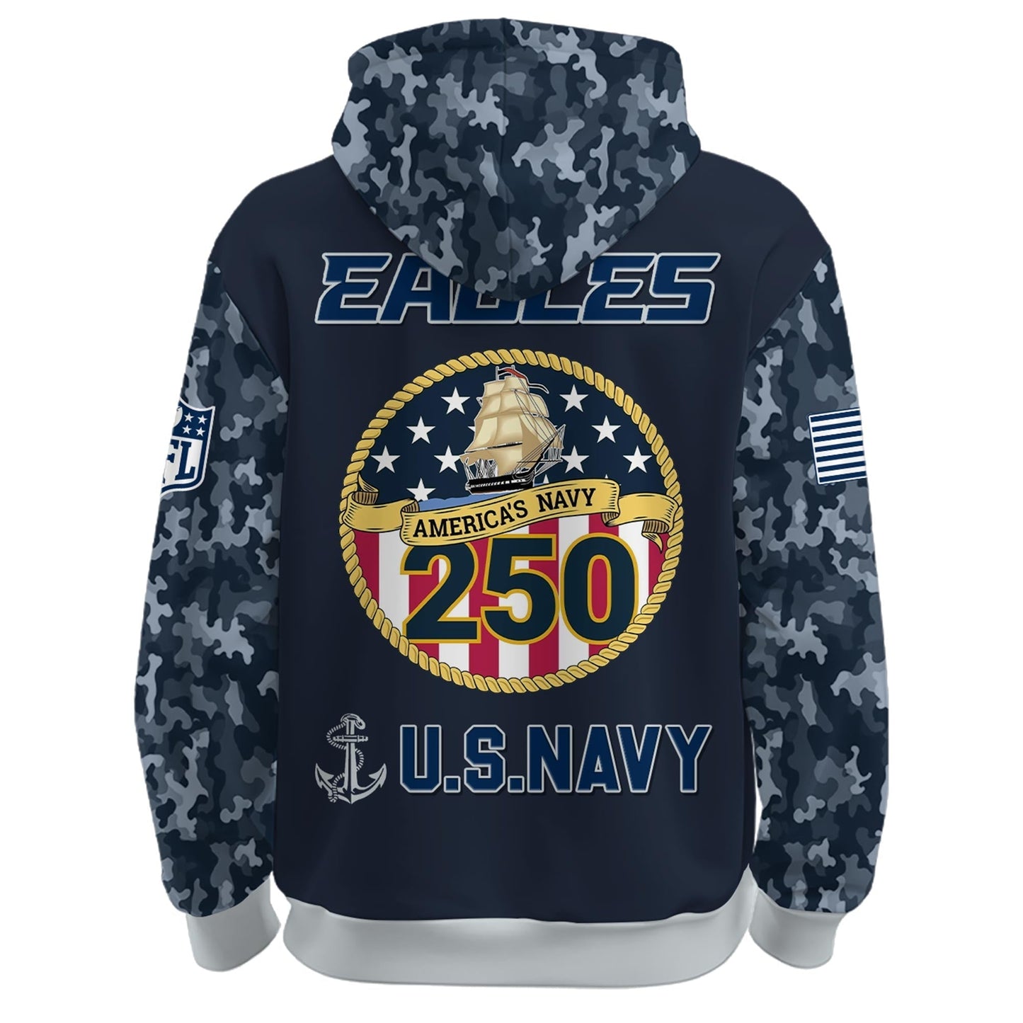 Philadelphia Eagles Navy 250th Birthday Hoodie Limited Edions