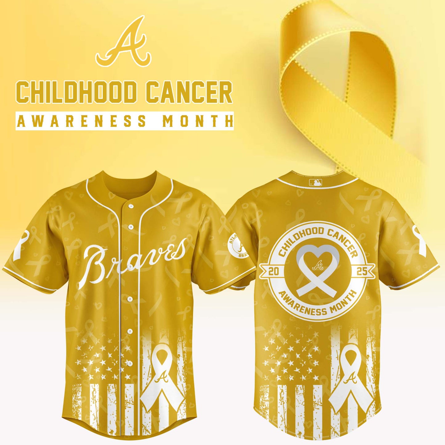 Atlanta Braves x Childhood Cancer Awareness Month 2025 Jersey Editions Limited