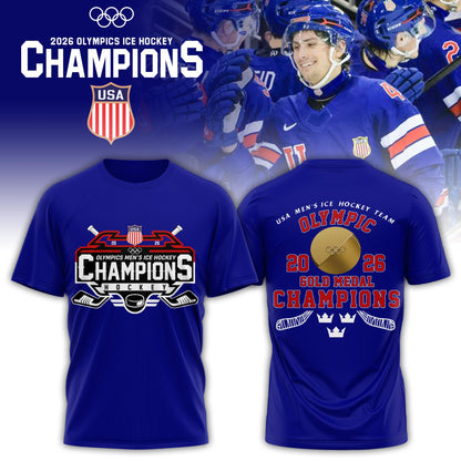 USA Special Men Hockey Milano-Cortina Olympics Champions 2026 Limited Edition T.shirt