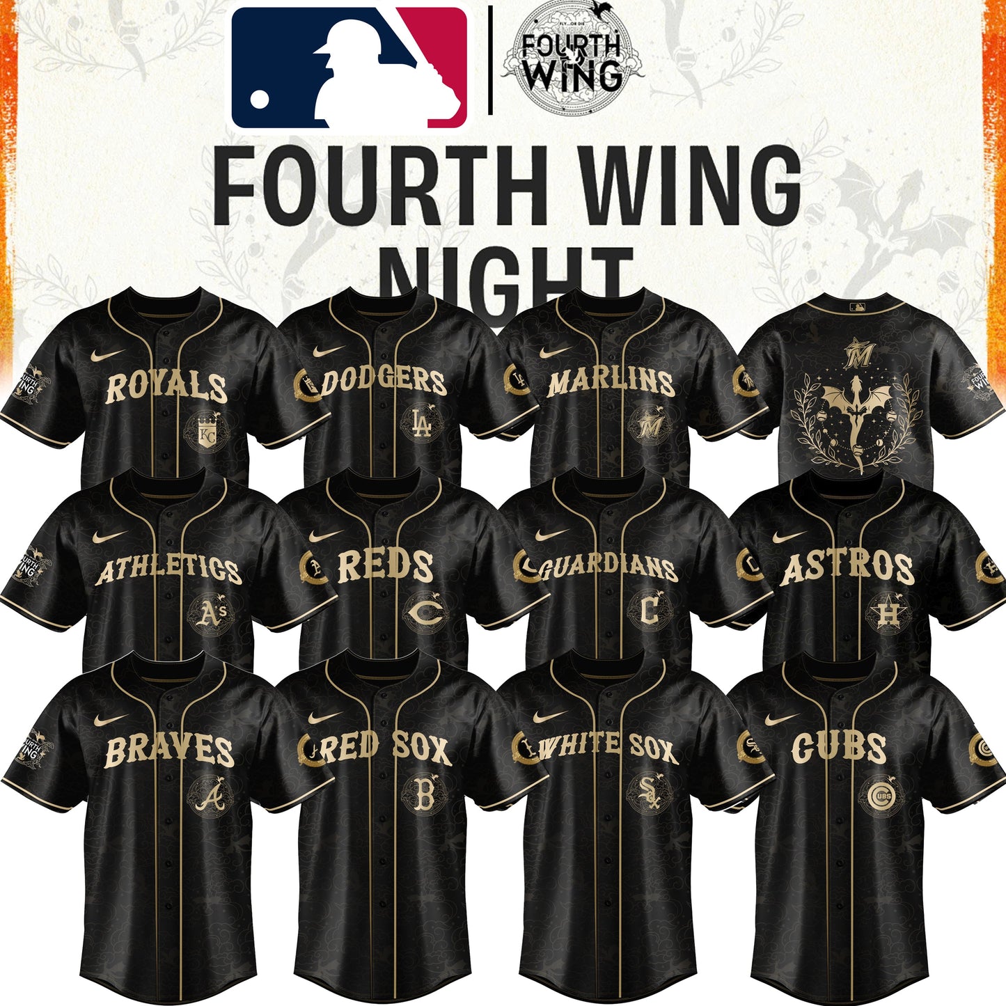 MLB All Teams 26 x Dragon Wing Night Limited Edition Jersey| Cap | Jogger