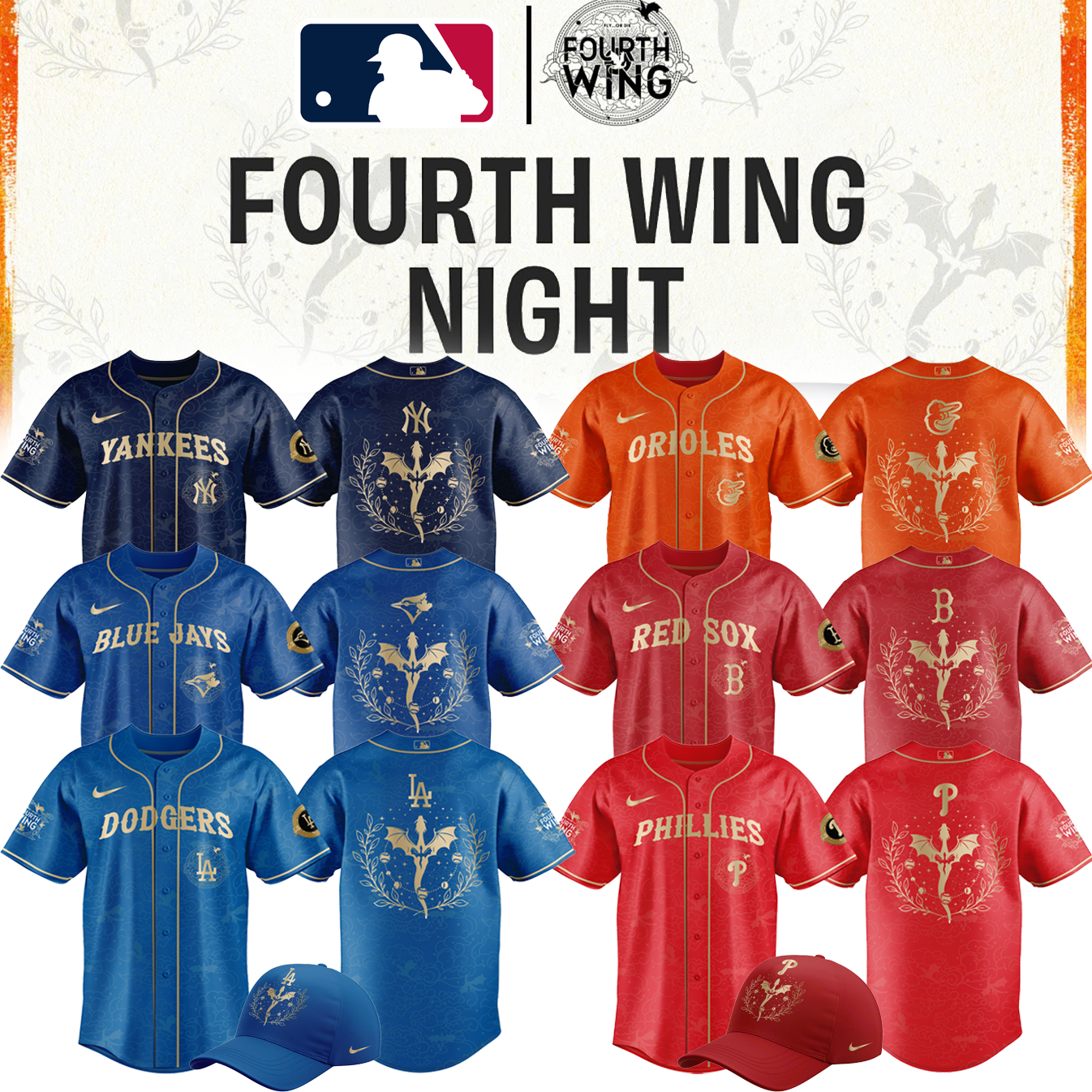MLB All Teams 26 x Dragon Wing Night Limited Edition Jersey| Cap | Jogger