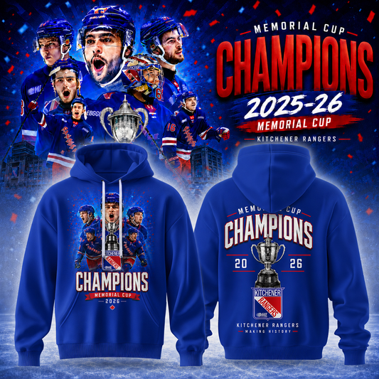 Kitchener Rangers 2026 Championship Memorial Cup White Hoodie