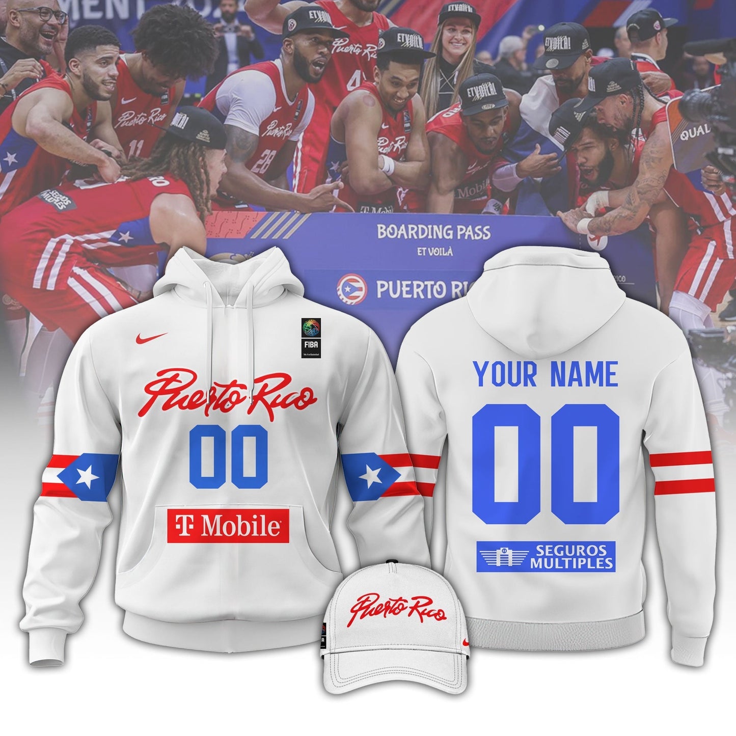 Puerto Rico Men National Basketball Team 2025 FIBA Hoodie Custom