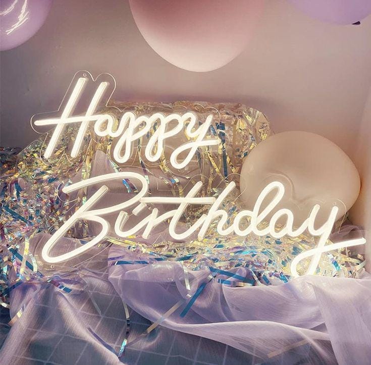 Custom Birthday Neon Sign, LED Neon Birthday Sign, Happy Birthday LED Sign, 50 & Fabulous Neon Sign, Party Sign, Aesthetic Event Décor