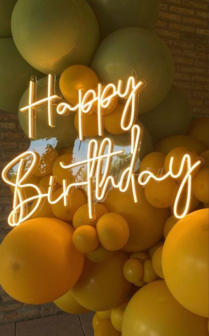 Custom Birthday Neon Sign, LED Neon Birthday Sign, Happy Birthday LED Sign, 50 & Fabulous Neon Sign, Party Sign, Aesthetic Event Décor