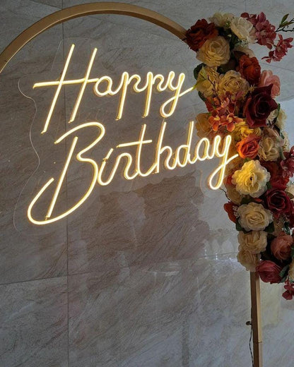 Custom Birthday Neon Sign, LED Neon Birthday Sign, Happy Birthday LED Sign, 50 & Fabulous Neon Sign, Party Sign, Aesthetic Event Décor