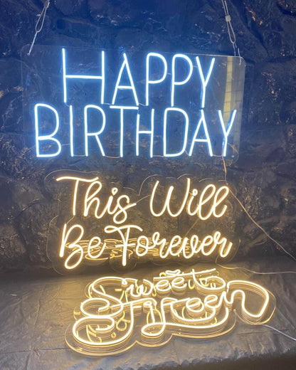 Custom LED Neon Sign for Birthday | Name & Age Light Up Sign | Party Backdrop Decor | Custom LED Light | Handmade Wall Light | Room Decor