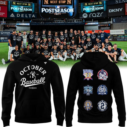 Special New October Baseball Old Patch Post Season 2025 Black Hoodie