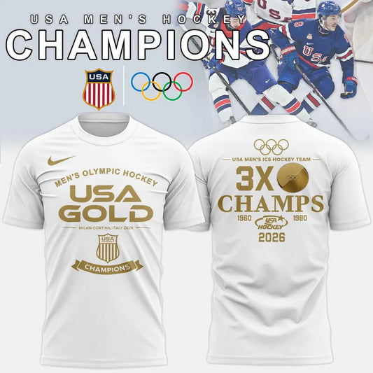 USA Special Men Hockey Milano-Cortina Olympics Champions 2026 Limited Edition T.shirt