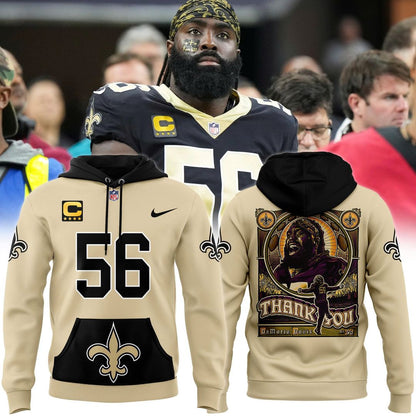 New Orleans Saints Demario Davis #56 Saints Captain Hoodie