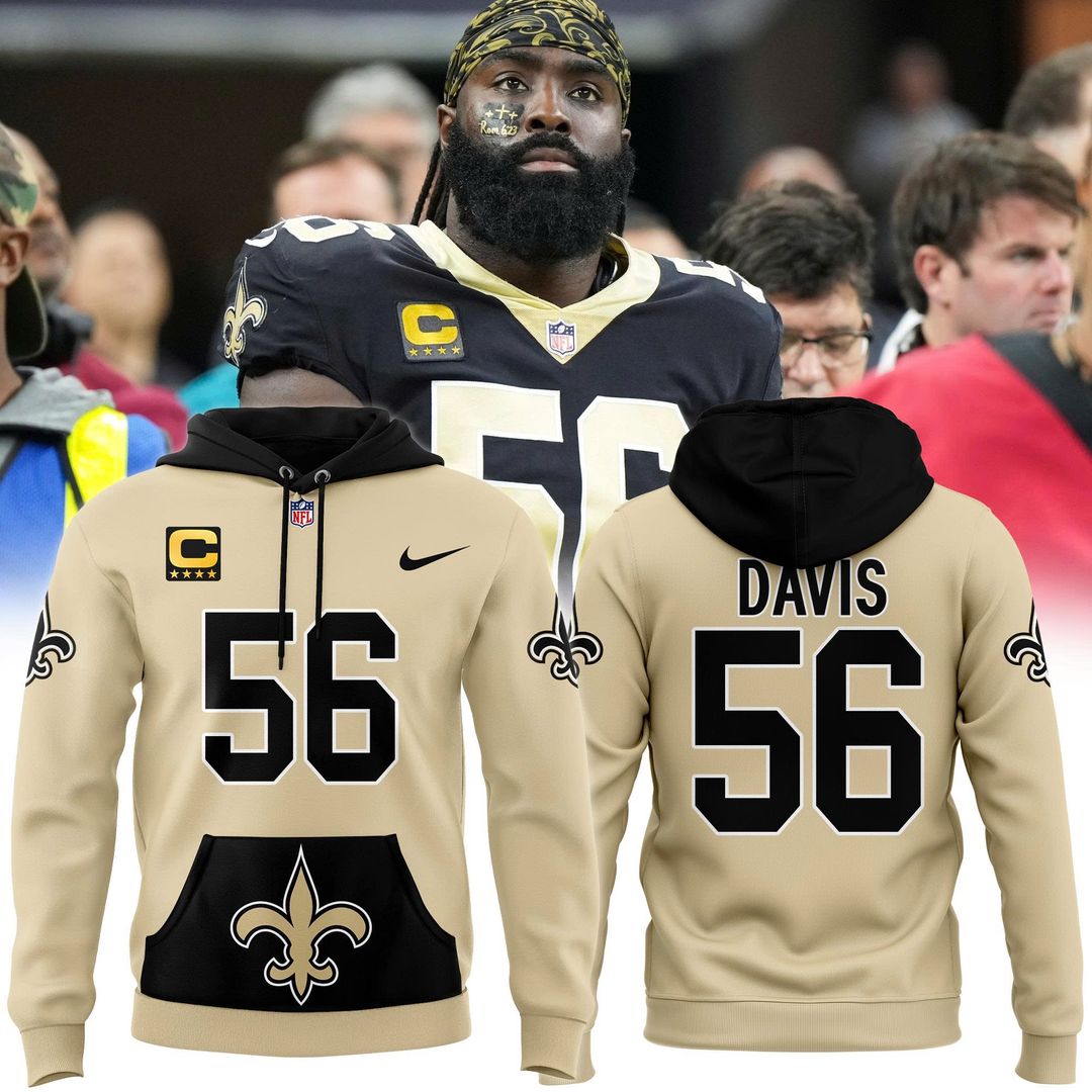 New Orleans Saints Demario Davis #56 Saints Captain Hoodie