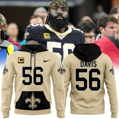 New Orleans Saints Demario Davis #56 Saints Captain Hoodie