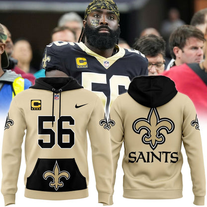 New Orleans Saints Demario Davis #56 Saints Captain Hoodie
