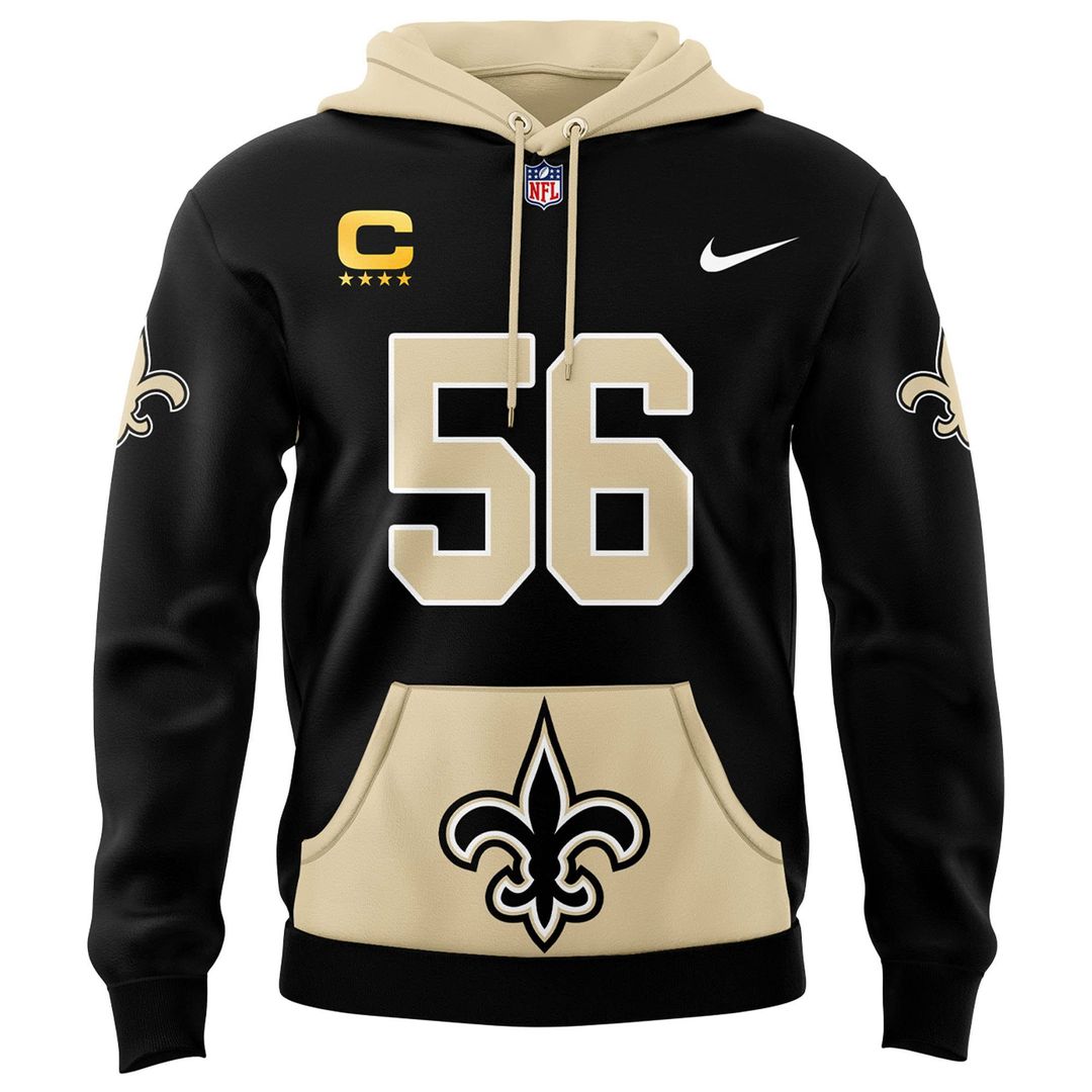 New Orleans Saints Demario Davis #56 Saints Captain Hoodie