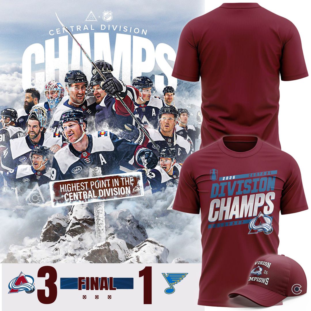 Colorado Avalanche 2026 Central Division Champs T-Shirt