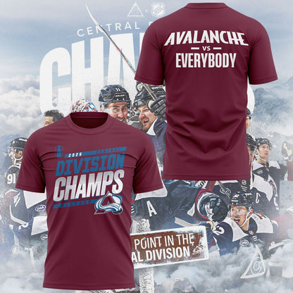 Colorado Avalanche 2026 Central Division Champs T-Shirt
