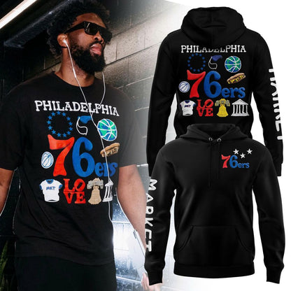 Philadelphia 76ers NBA x MARKET Black Hoodie