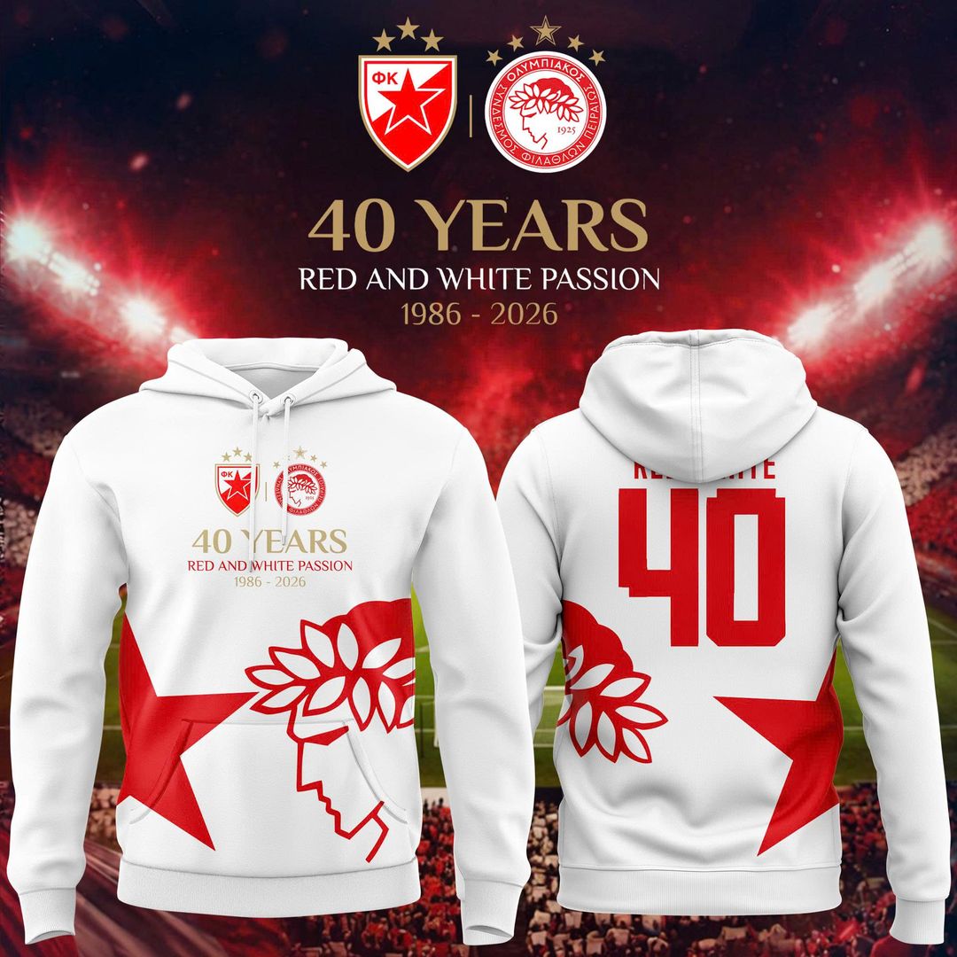 FK Crvena Zvezda Years of Red & White Passion Anniversary Hoodie