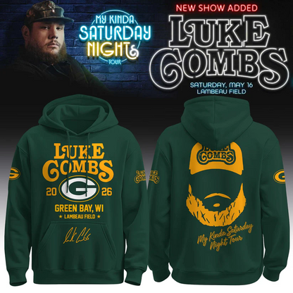Green Bay Packers x Luke Combs - My Kinda Saturday Night Tour Country Music 2026 Hoodie