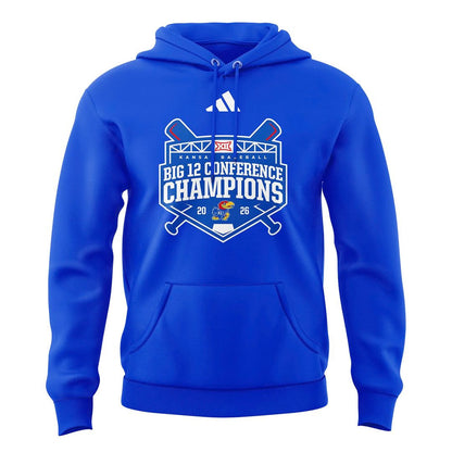 Unisex adidas Royal Kansas Jayhawks 2026 Big 12 Baseball Regular Season Champions Hoodie