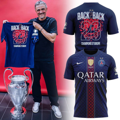 PSG 2026 Back To Back Champions Of Europe Limited Home Jersey