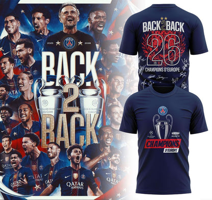 PSG 2026 Back To Back Champions Of Europe Limited Home Jersey