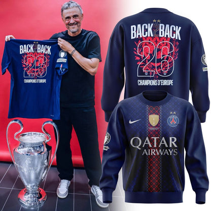 PSG 2026 Back To Back Champions Of Europe Limited Sweatshirt