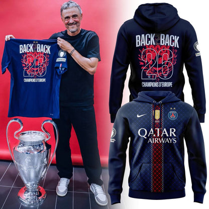 PSG 2026 Back To Back Champions Of Europe Limited Hoodie