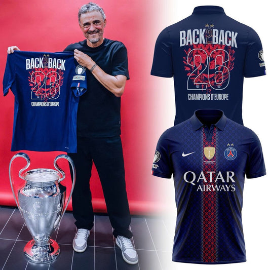 PSG 2026 Back To Back Champions Of Europe Limited Polo