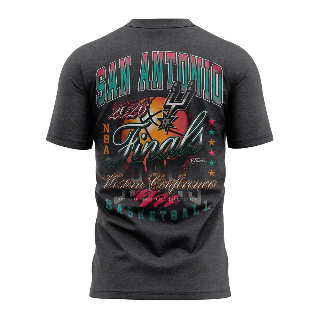 Men's San Antonio Spurs Charcoal 2026 NBA Western Conference Champions Locker Room T-Shirt