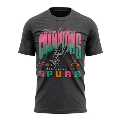 Men's San Antonio Spurs Charcoal 2026 NBA Western Conference Champions Locker Room T-Shirt
