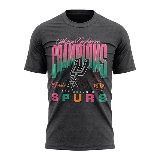 Men's San Antonio Spurs Charcoal 2026 NBA Western Conference Champions Locker Room T-Shirt