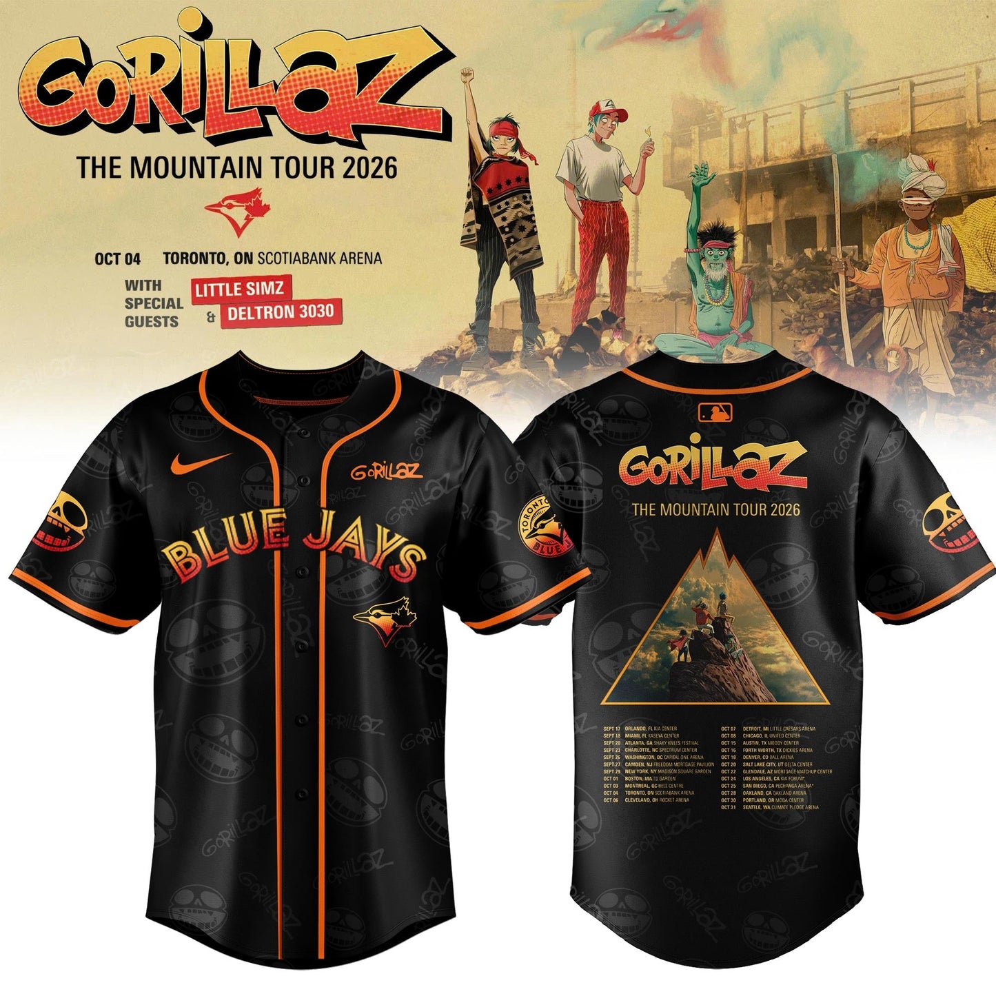 MLB x Gorillaz ‘The Mountain Tour 2026’ Limited Edition Jersey