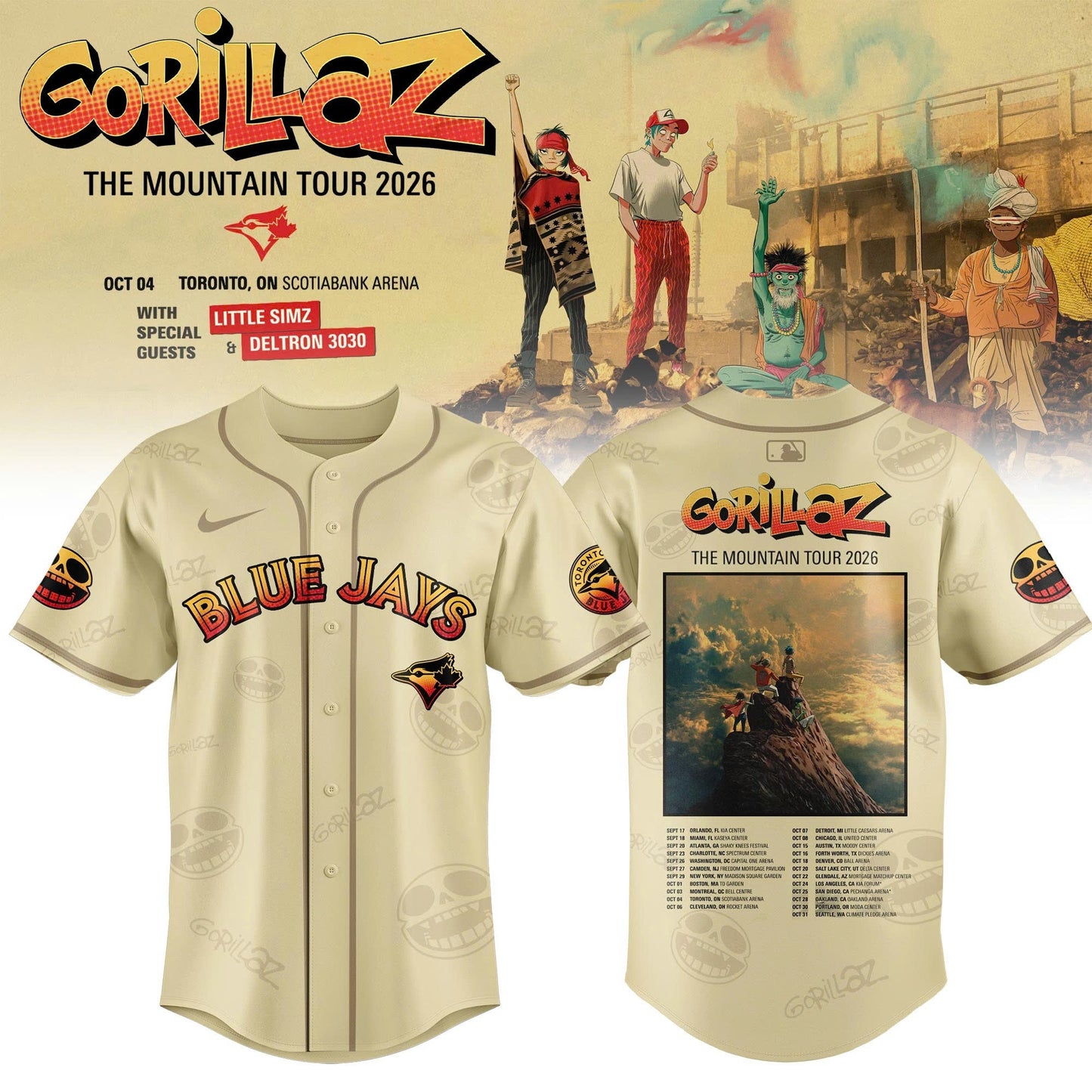 MLB x Gorillaz ‘The Mountain Tour 2026’ Limited Edition Jersey