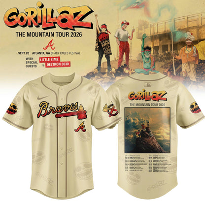 Atlanta Braves x Gorillaz ‘The Mountain Tour 2026’ Limited Edition Jersey