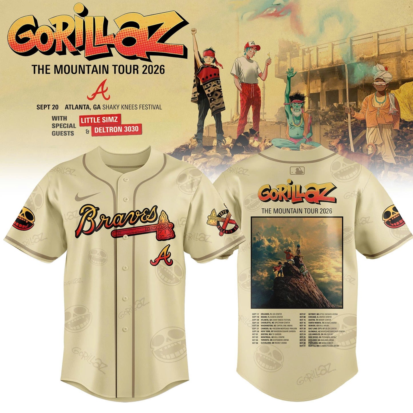 MLB x Gorillaz ‘The Mountain Tour 2026’ Limited Edition Jersey