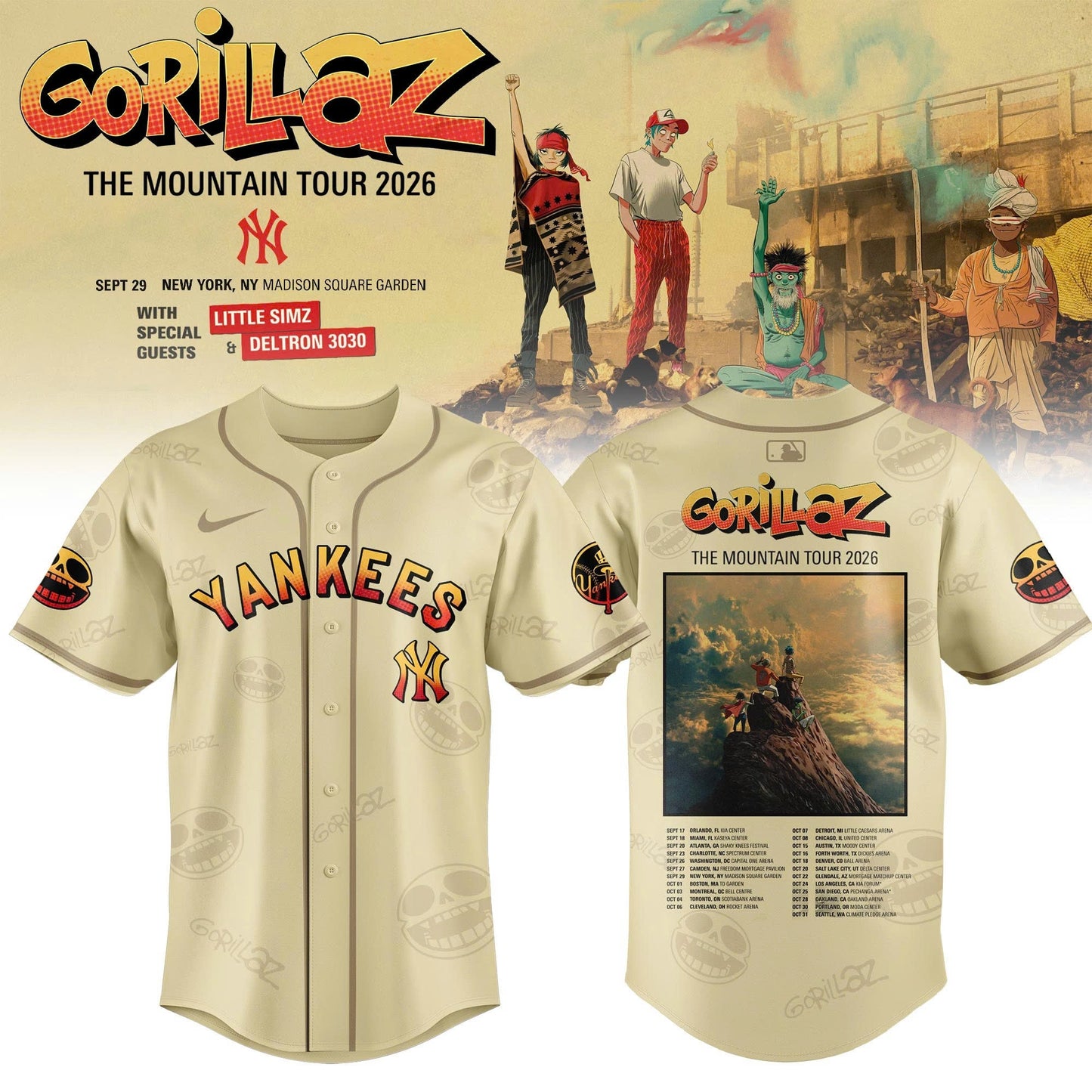 MLB x Gorillaz ‘The Mountain Tour 2026’ Limited Edition Jersey