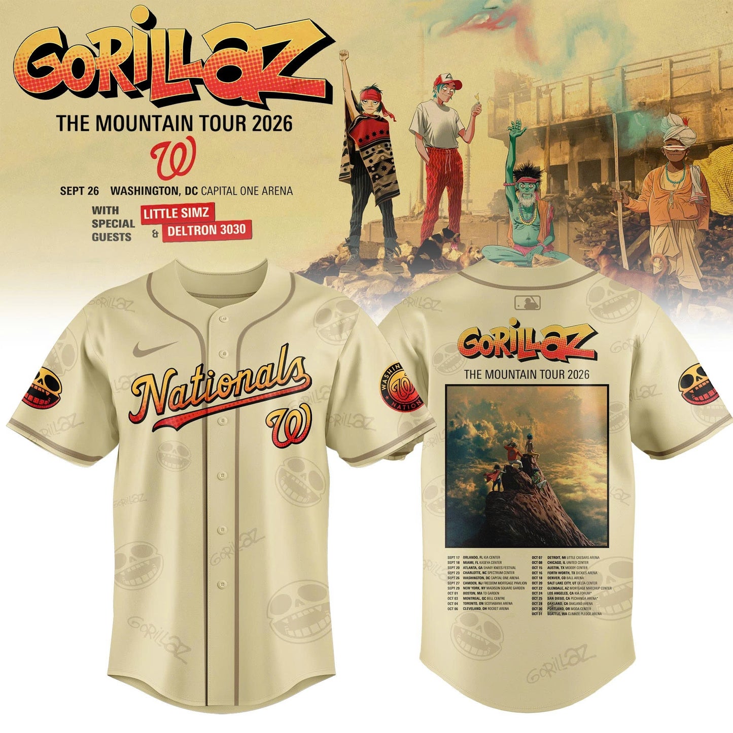 MLB x Gorillaz ‘The Mountain Tour 2026’ Limited Edition Jersey