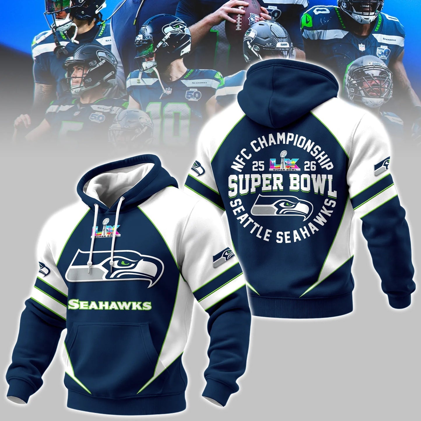 Seattle Seahawks Super Bowl LX 2026 Limited Edition Combo Hoodie