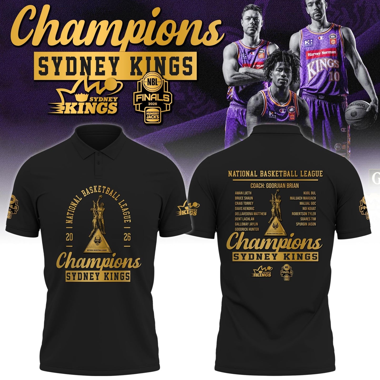 Sydney Kings Champions NBL 2026 Polo Limited Edition