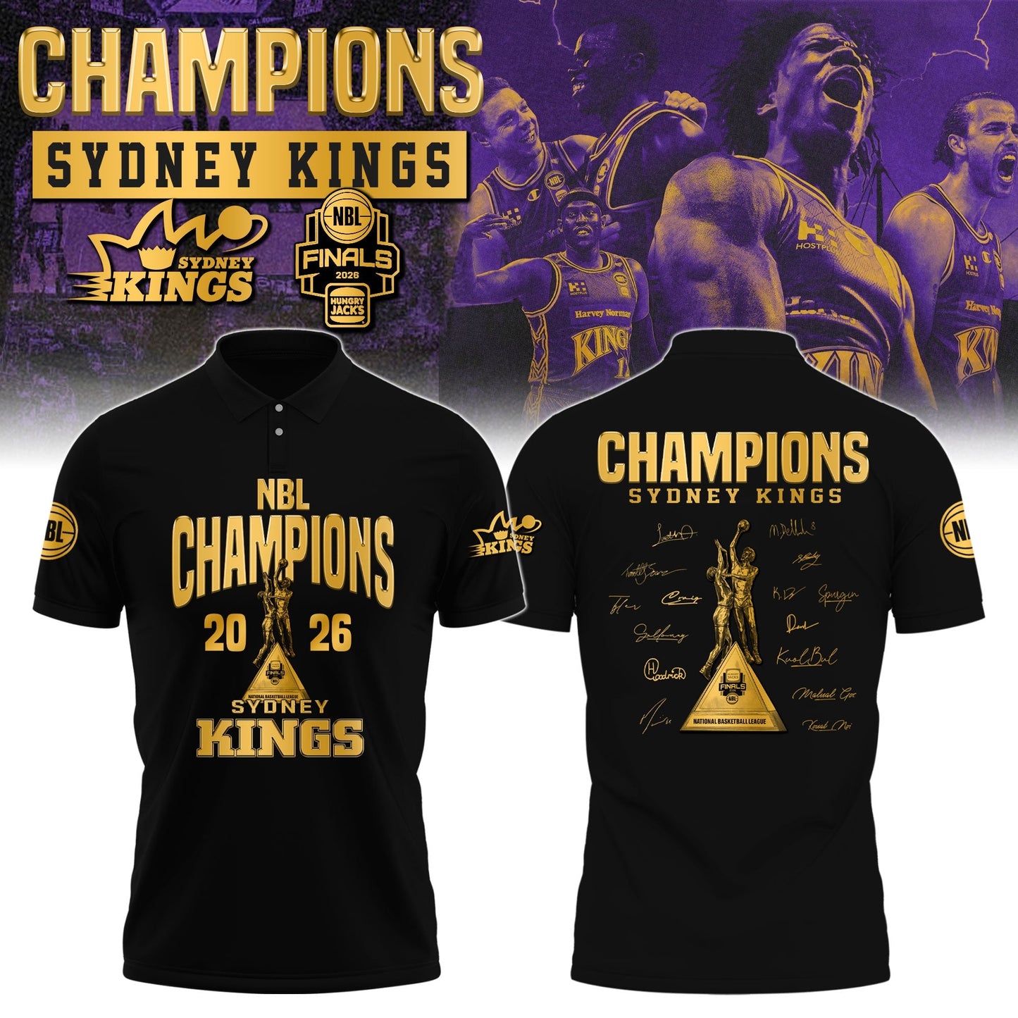 Sydney Kings Special Champions NBL 2026 Limited Edition Polo