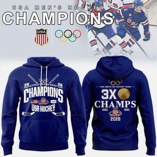 USA Men™s Ice Hockey Team Olympic 2026 Champions Hoodie
