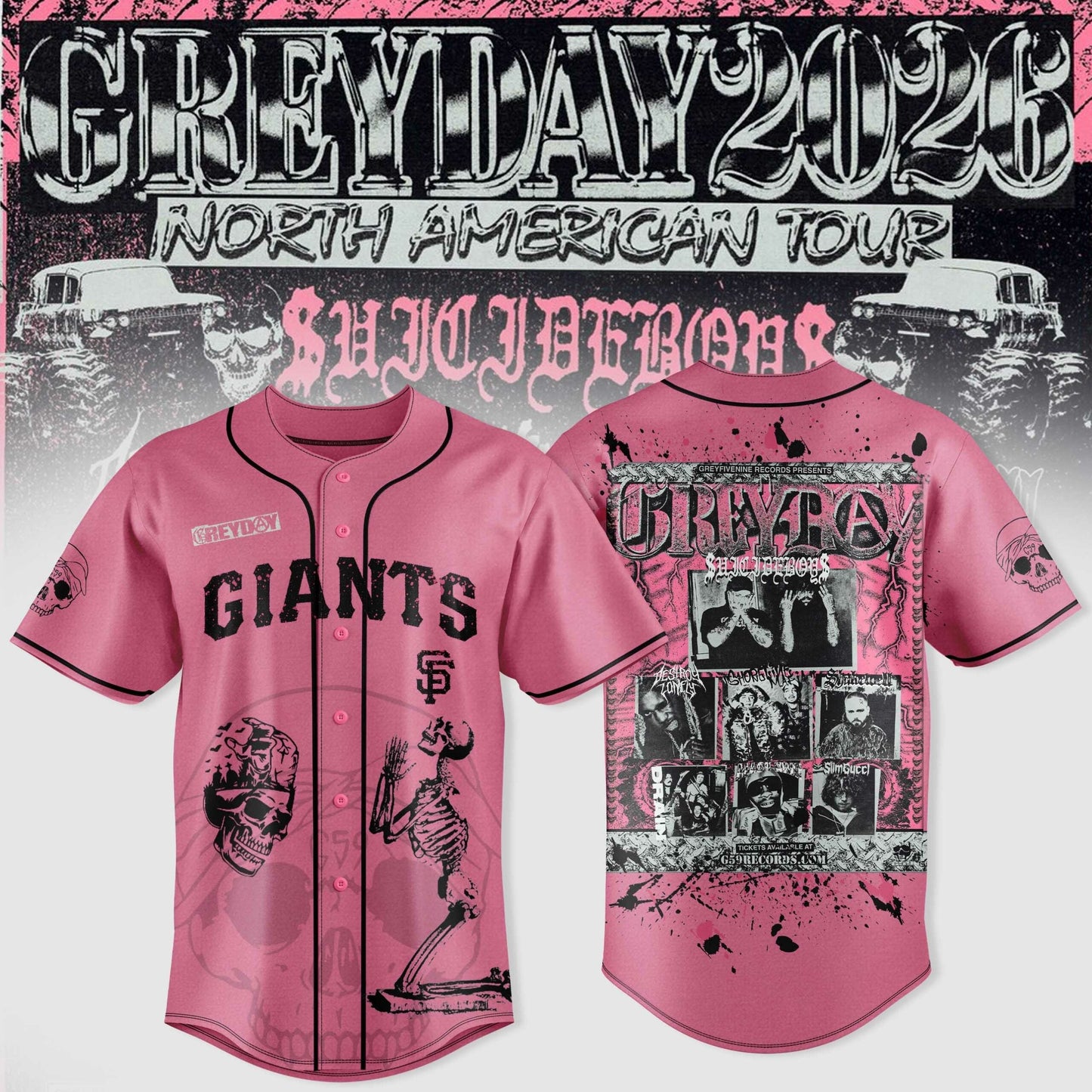 San Francisco Giants X $uicideboy$ Greyday 2026 “ North American Tour Jersey