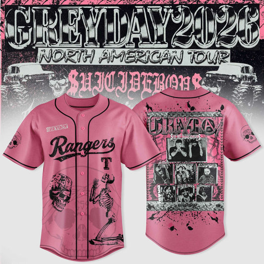 Texas Rangers X $uicideboy$ Greyday 2026 “ North American Tour Jersey
