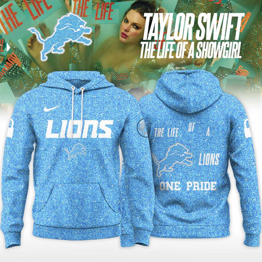 Detroit Lions x Taylor Swift The Life of a Showgirl Album Limited Editions 2025 Hoodie