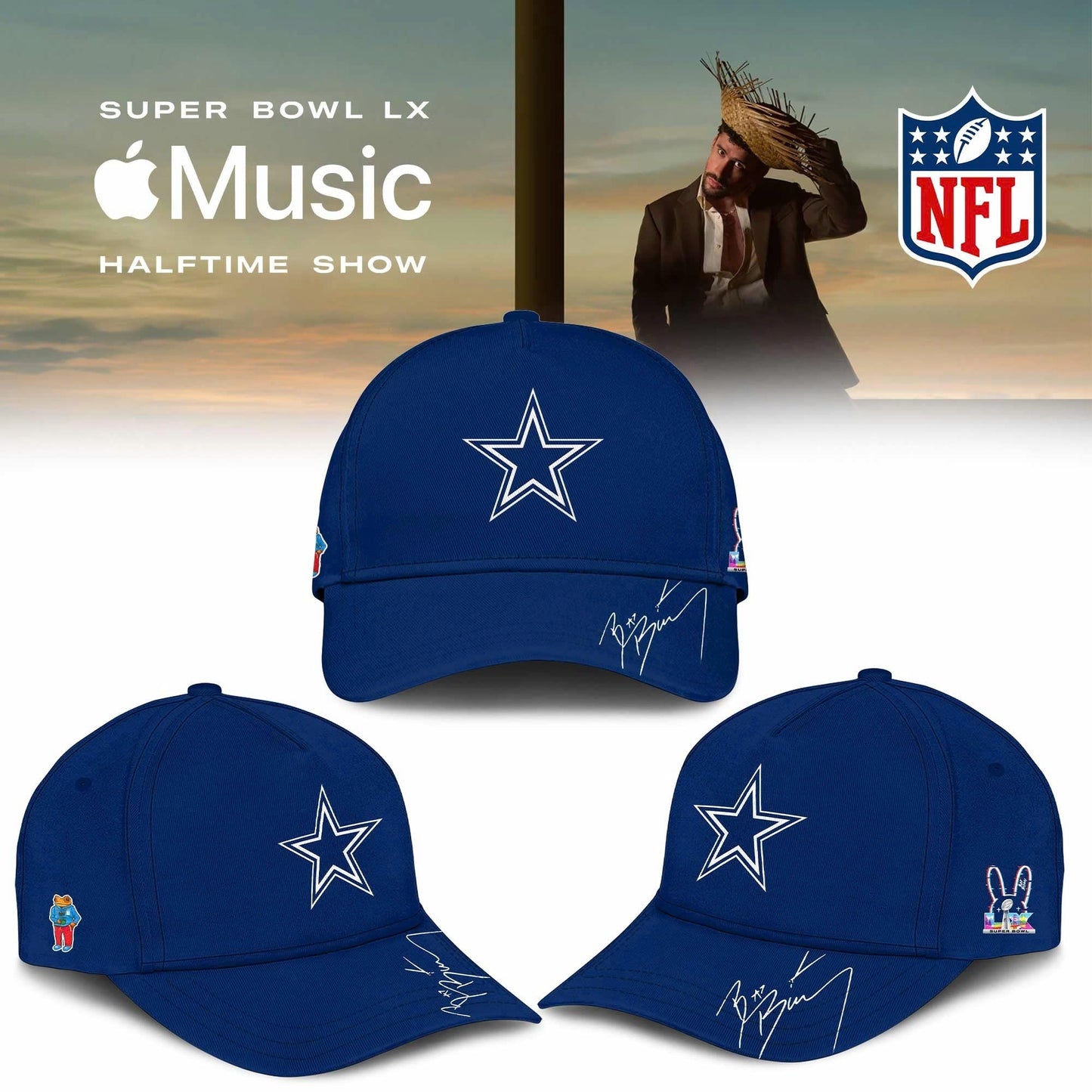 ALL TEAM NFL x Bad Bunny Super Bowl 2026 Combo Hoodie V2
