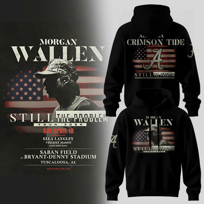 Limited edition Morgan Wallen x Alabama Football "Still The Problem Tour 2026" Bryant–Denny Stadium Hoodie for fans!