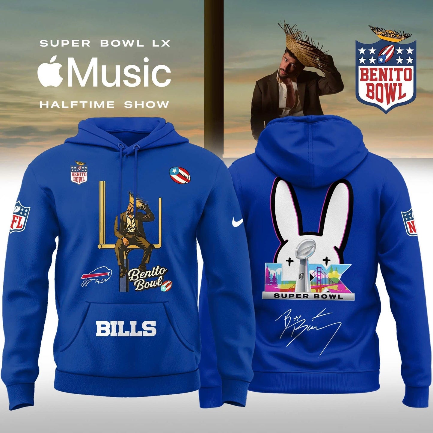 All Team NFL x Bad Bunny 2026 Super Bowl LX Halftime Show Special Edition Hoodie